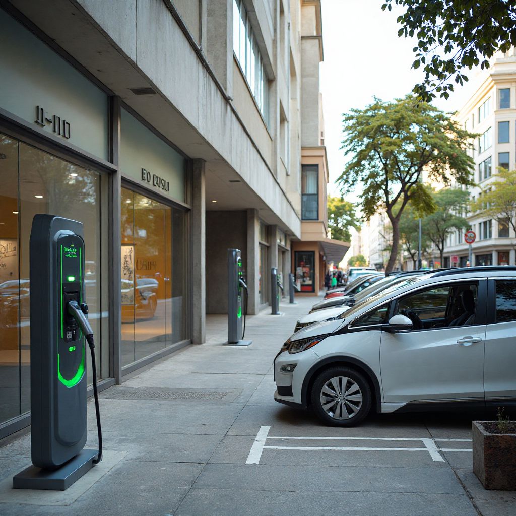 Estación de carga en centro comercial