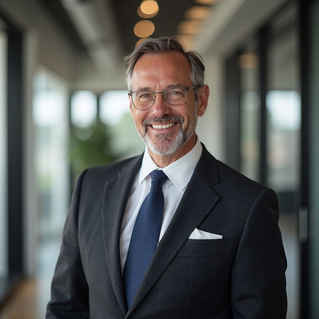 Foto de Fernando Gutiérrez, empresario sonriente con traje