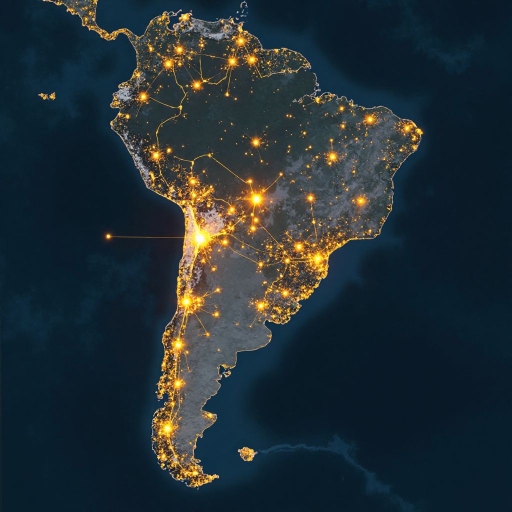 Mapa de Argentina con puntos de estaciones de carga